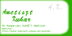 ametiszt kuhar business card